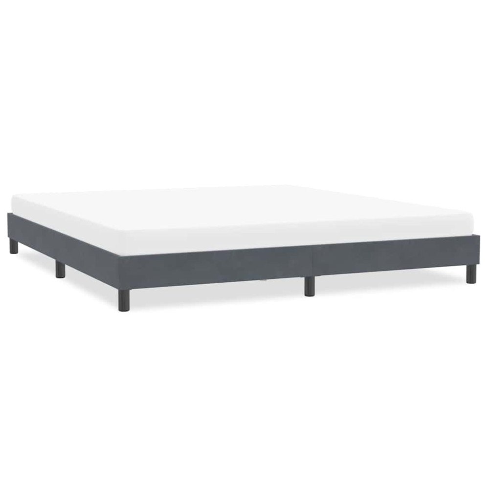 vidaXL Sängram utan madrass mörkgrå 200x220 cm sammet