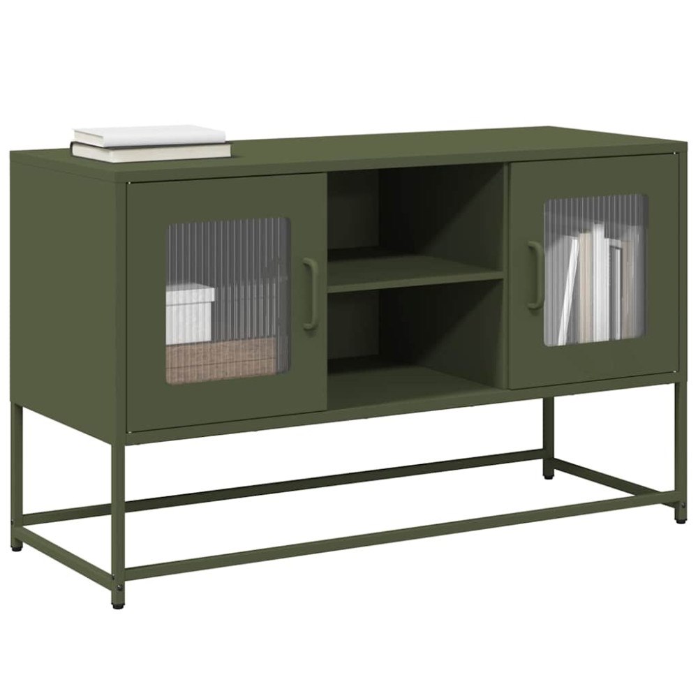 vidaXL TV-skåp olivgrön 100,5x39x60,5 cm stål