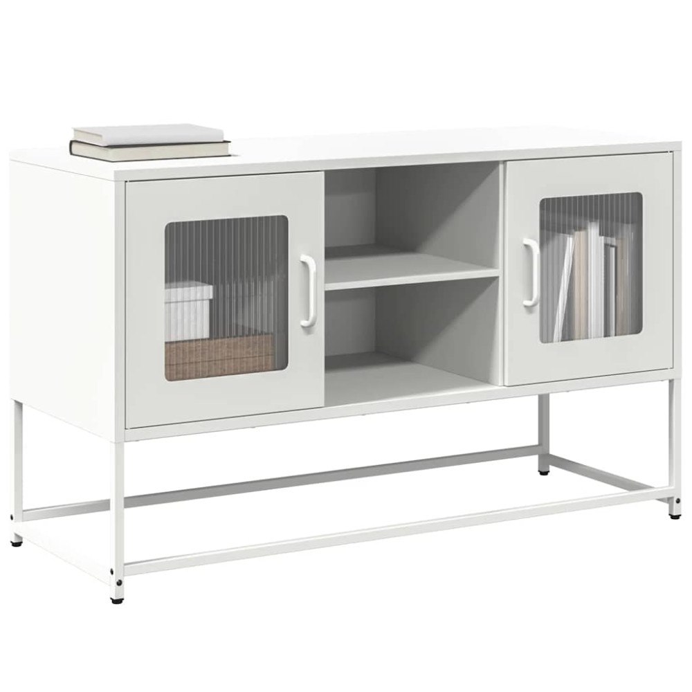 vidaXL TV-skåp vit 100,5x39x60,5 cm stål