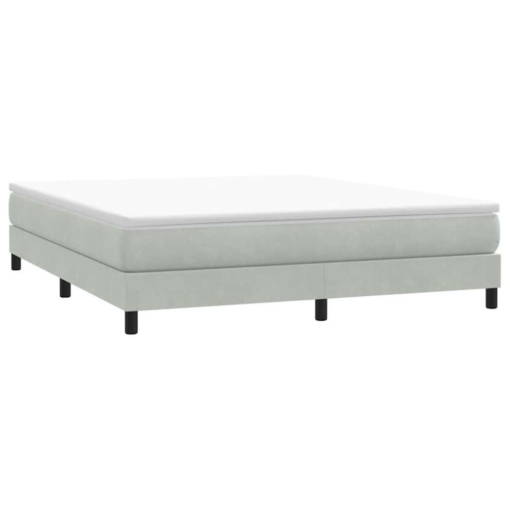 vidaXL Ramsäng utan madrass ljusgrå 180x210 cm sammet