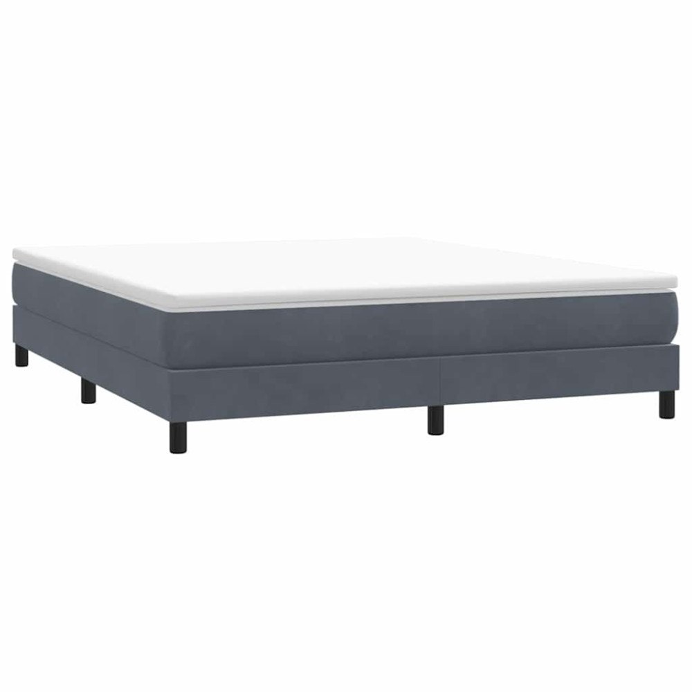 vidaXL Resårsäng utan madrass mörkgrå 180x210 cm sammet