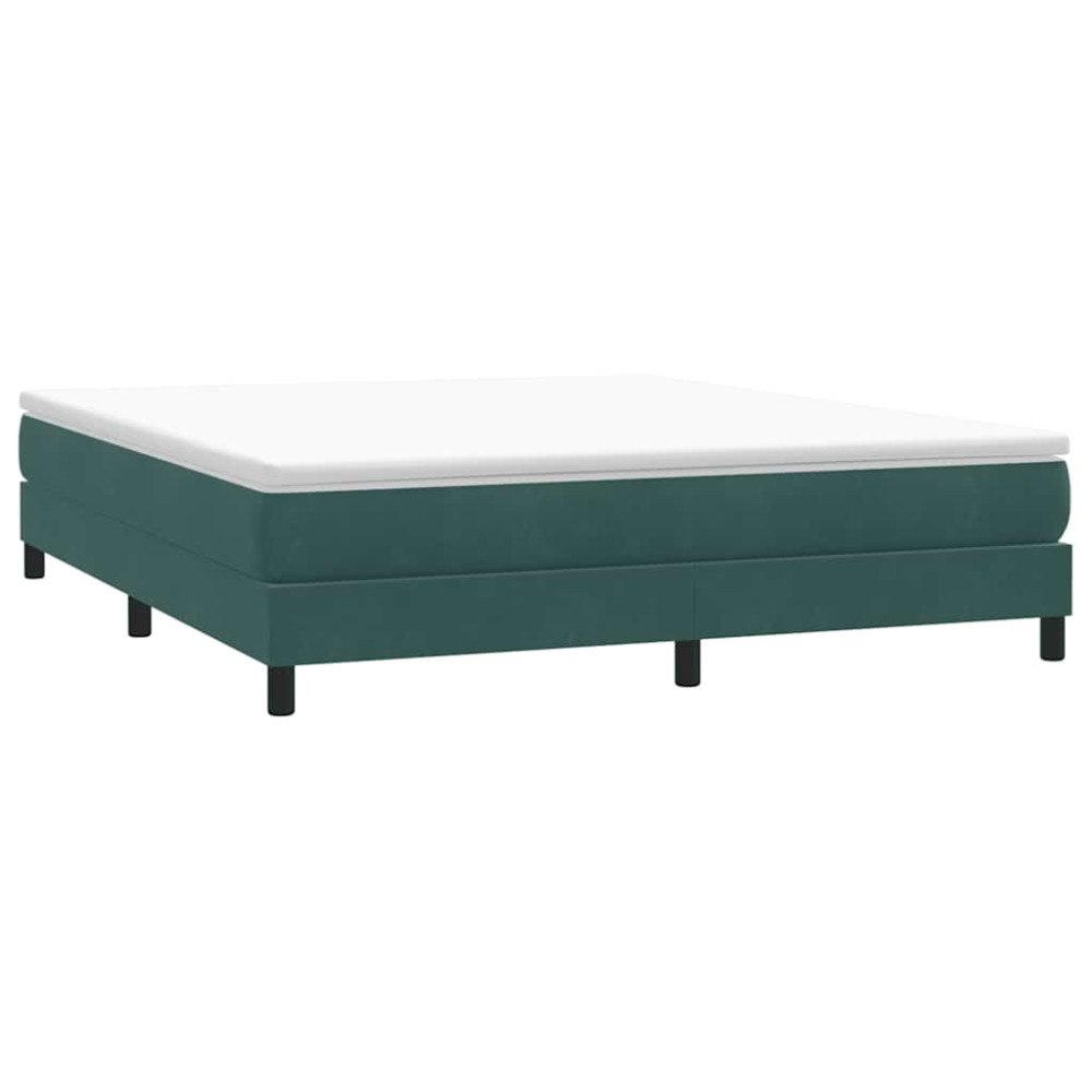 vidaXL Resårsäng utan madrass mörkgrön 180x210 cm sammet