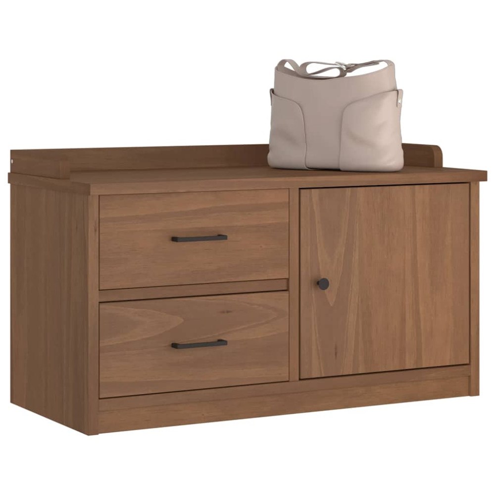 vidaXL Hallbänk SANDNES 87x40x50 cm massiv trä furu
