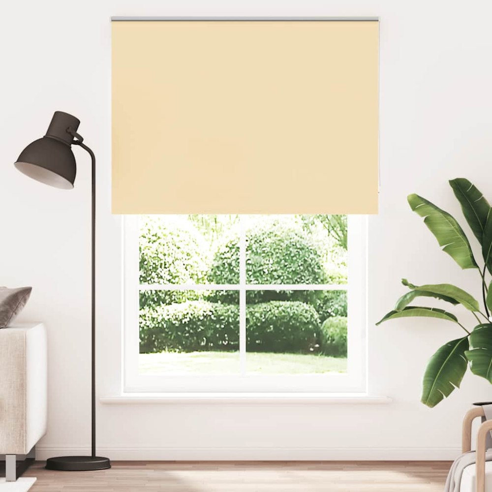 vidaXL Rullgardin mörkläggningsbeige 145x210 cm tyg bredd 141,6 cm