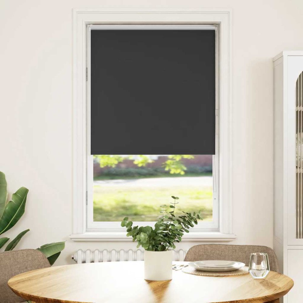 vidaXL Rullgardin mörkläggning svart 65x130 cm tyg bredd 60,7 cm