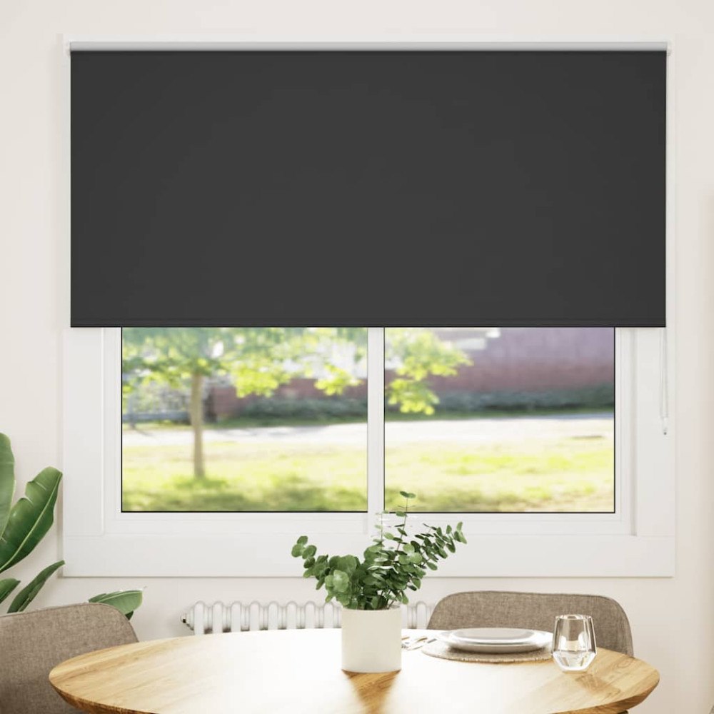 vidaXL Rullgardin mörkläggning svart 160x130 cm tyg bredd 156,6 cm