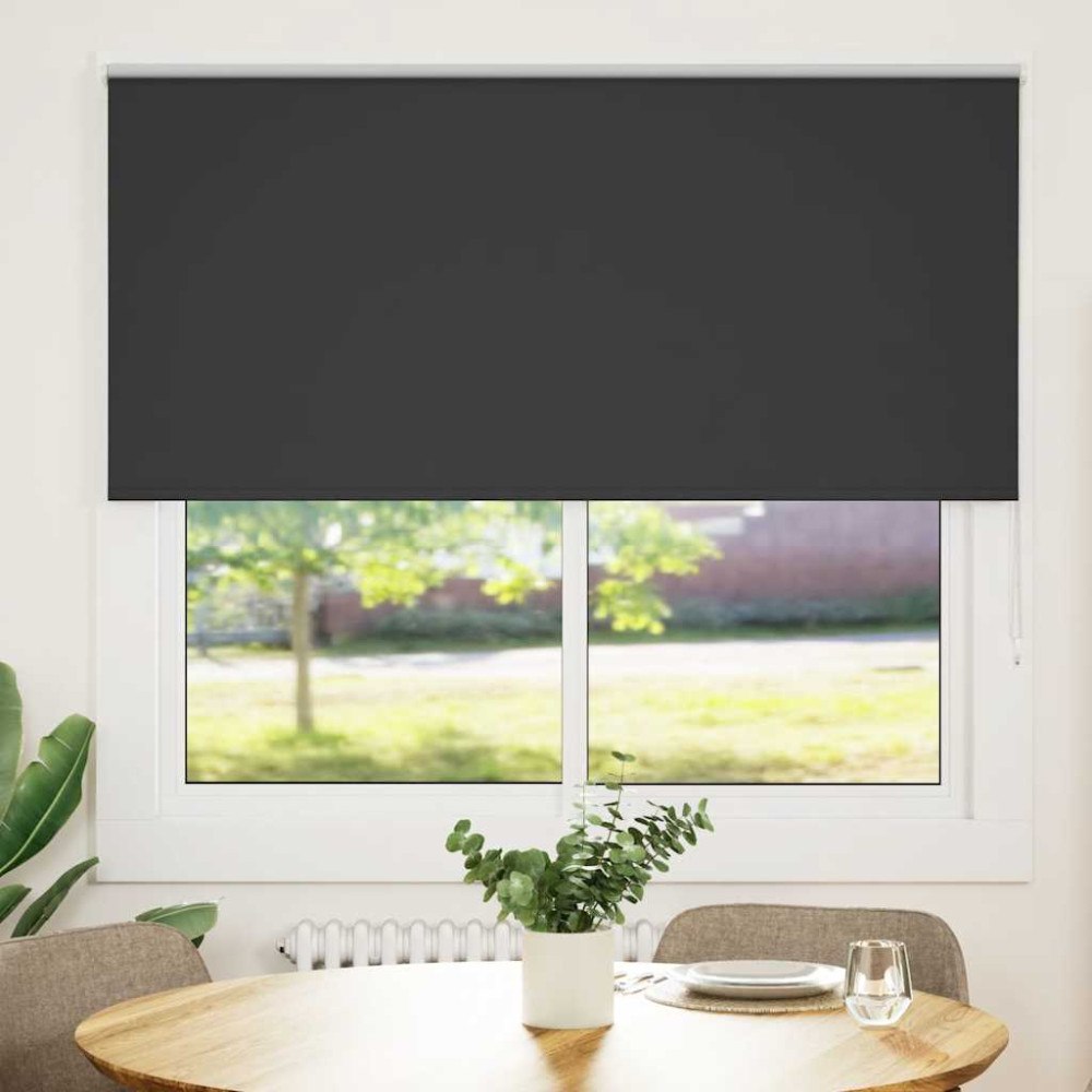 vidaXL Rullgardin mörkläggning svart 160x150 cm tyg bredd 156,6 cm