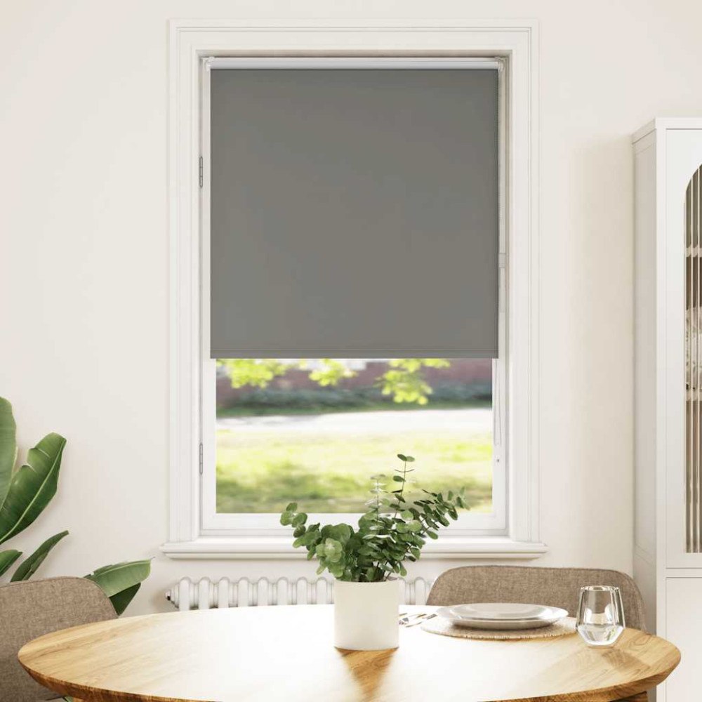 vidaXL Rullgardin mörkläggning grå 75x130 cm tyg bredd 70,7 cm