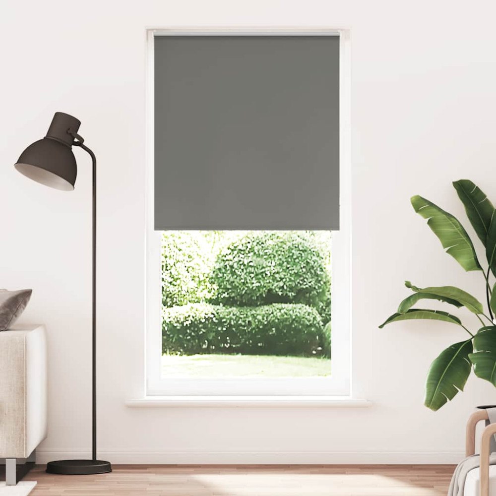 vidaXL Rullgardin mörkläggning grå 115x230 cm tyg bredd 110,7 cm