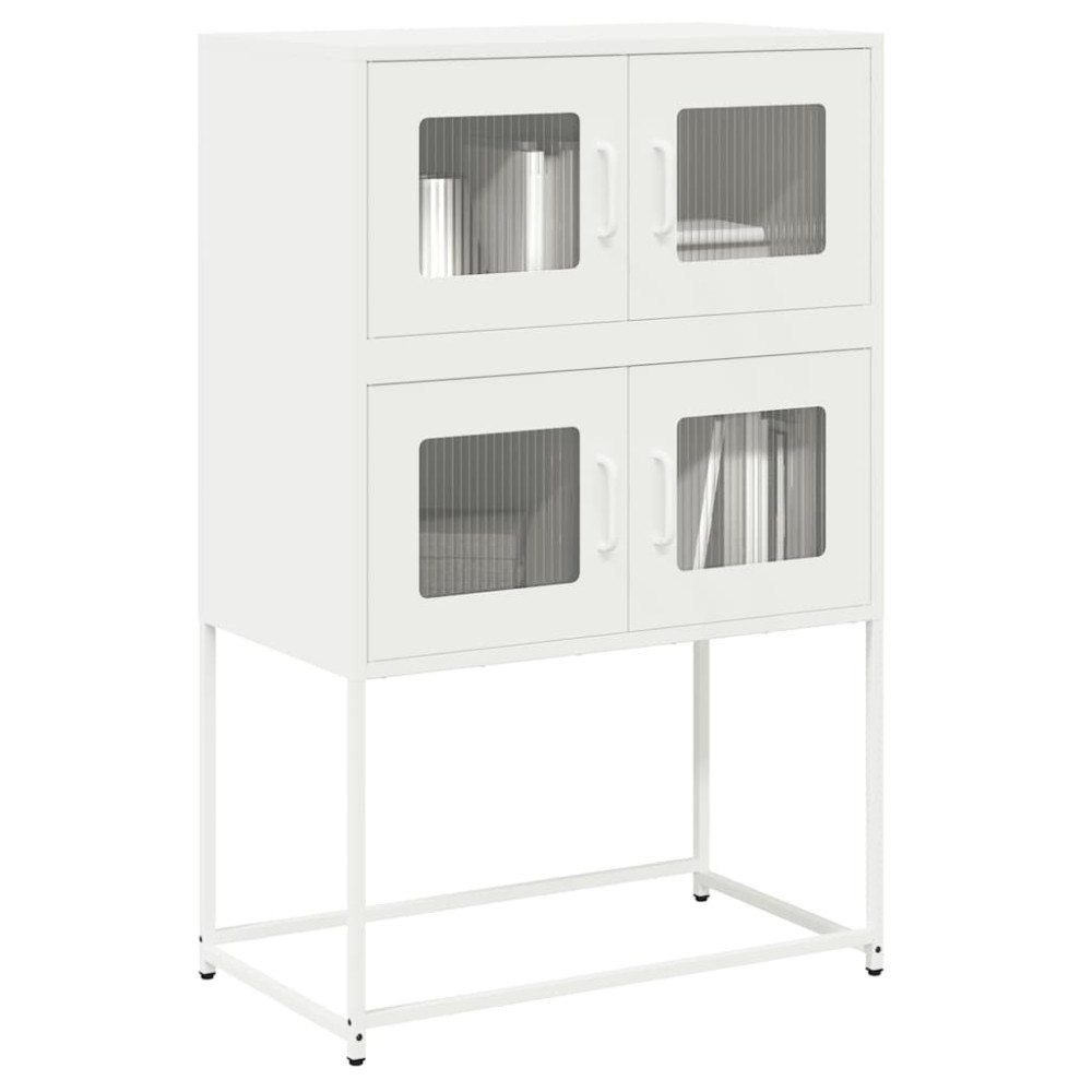 vidaXL Högbord vit 68x39x107 cm stål