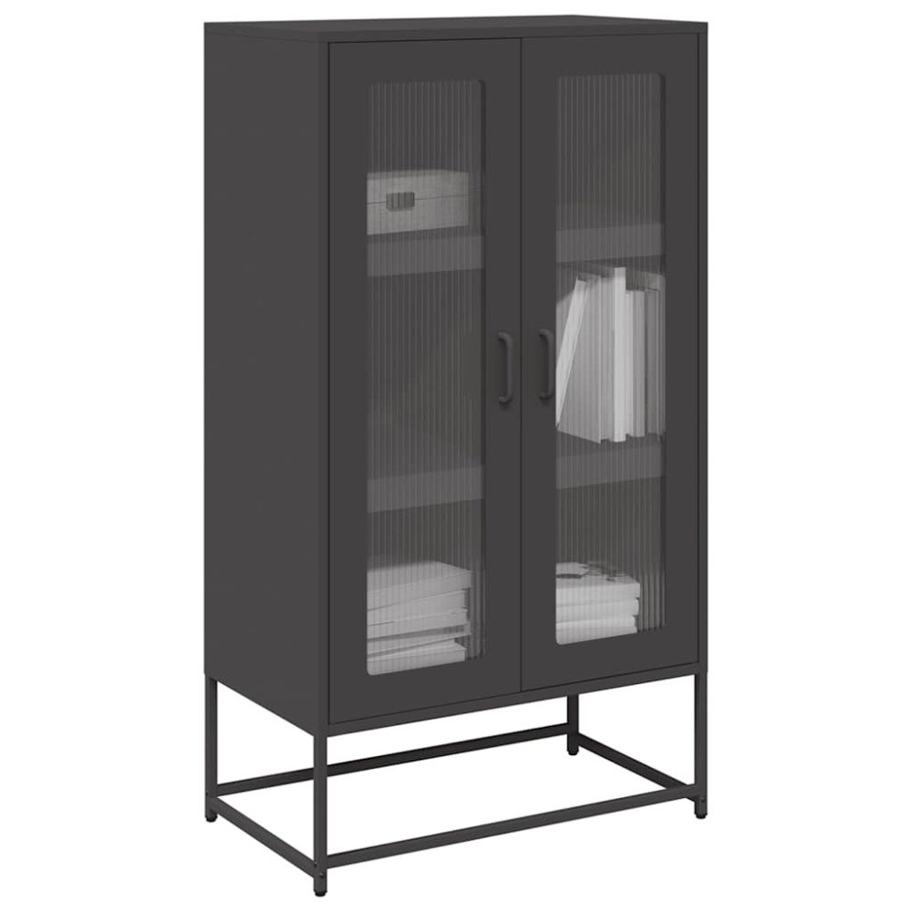 vidaXL Highboard svart 68x39x123 cm stål