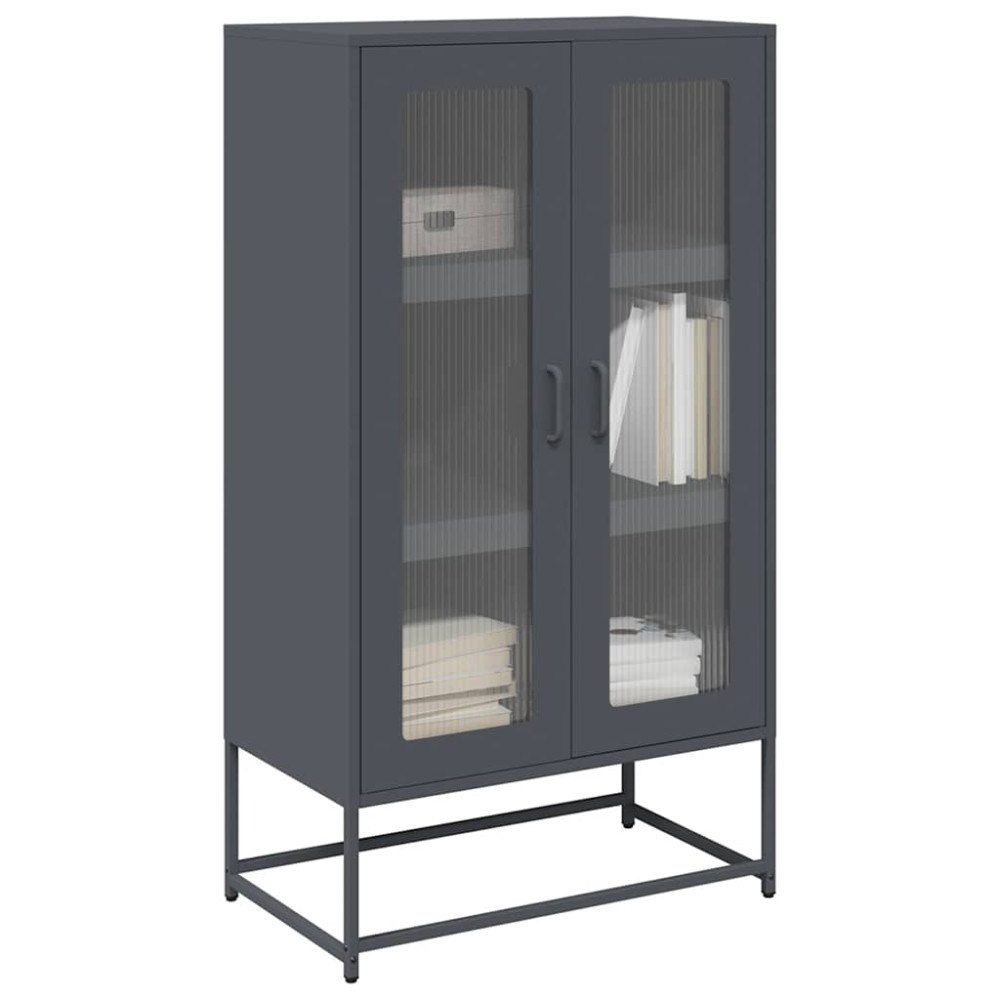 vidaXL Highboard antracit 68x39x123 cm stål