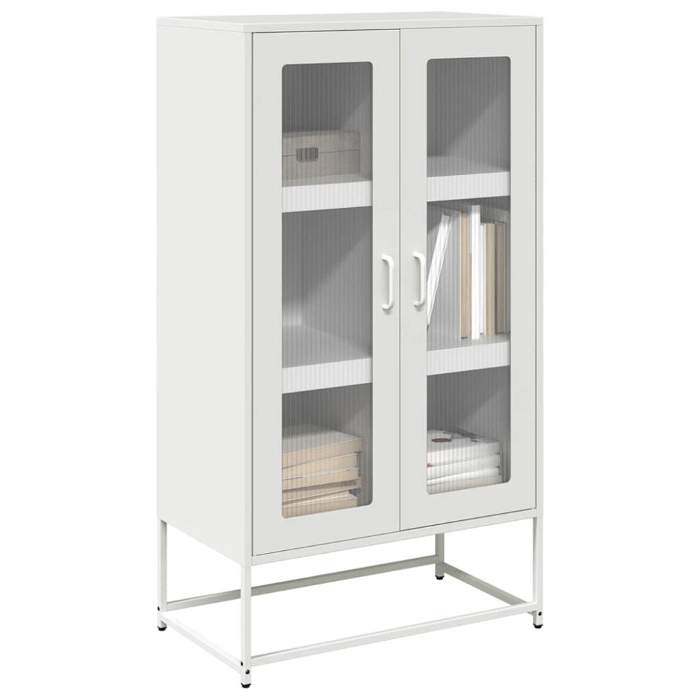 vidaXL Högbord vit 68x39x123 cm stål