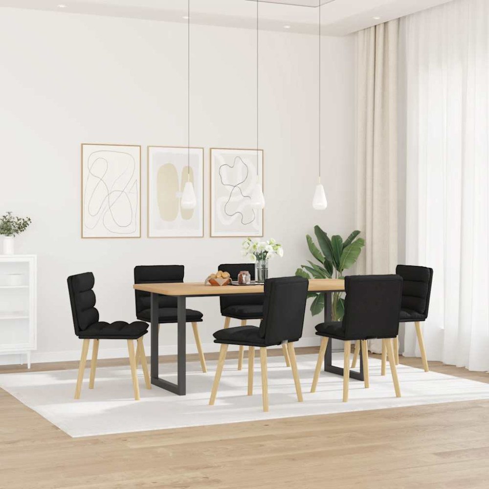 vidaXL Matstolar 6 st svart tyg