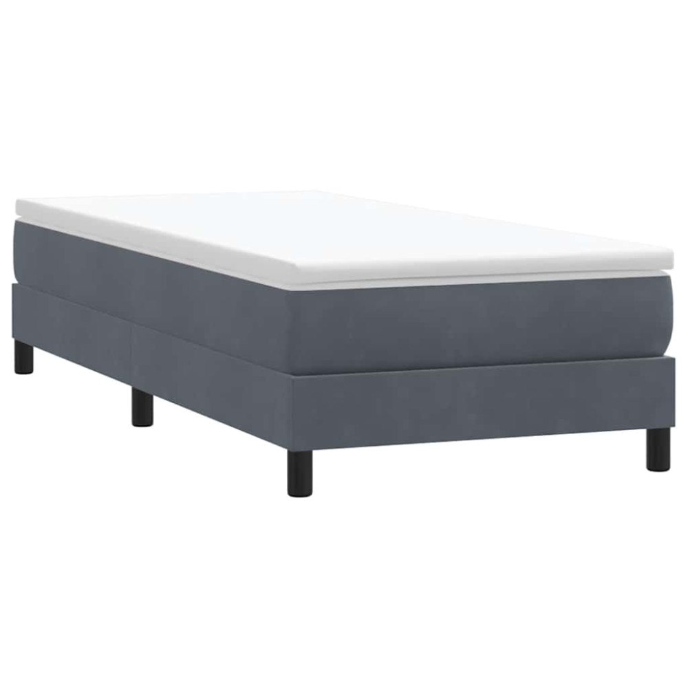 vidaXL Resårsäng utan madrass mörkgrå 90x210 cm sammet