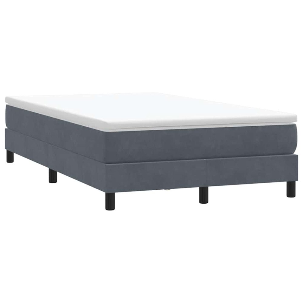 vidaXL Resårsäng utan madrass mörkgrå 120x210 cm sammet