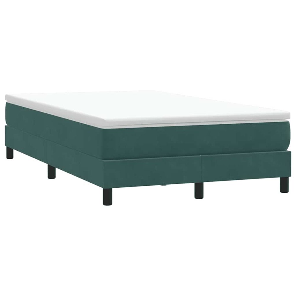 vidaXL Resårsäng utan madrass mörkgrön 120x210 cm sammet