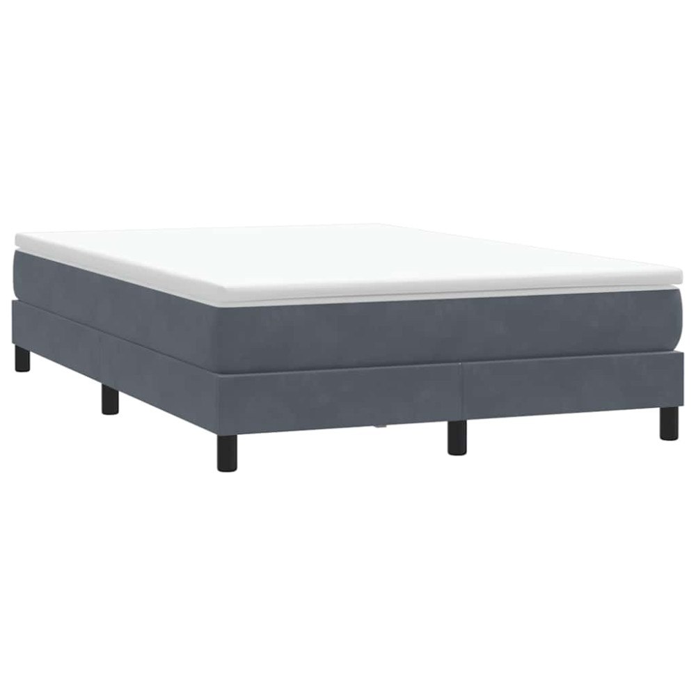 vidaXL Resårsäng utan madrass mörkgrå 140x210 cm sammet