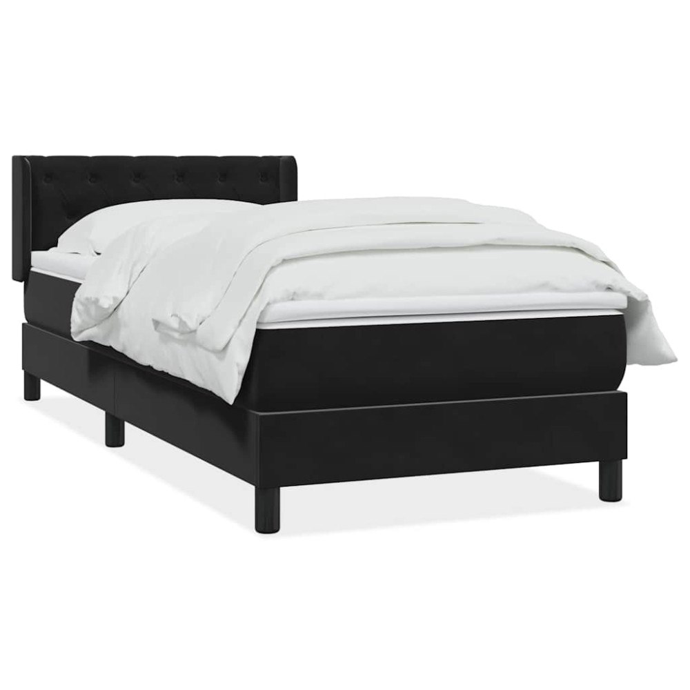vidaXL Ramsäng med madrass svart 80x220 cm sammet
