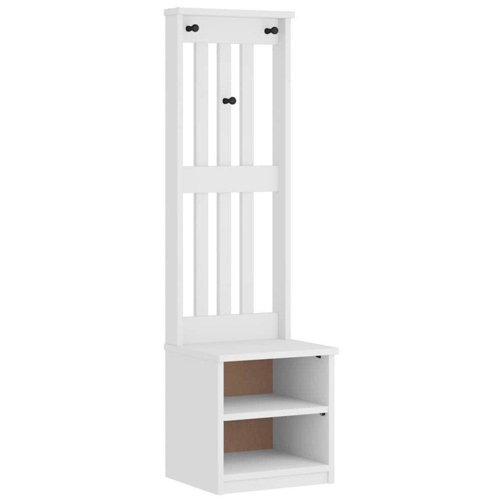 vidaXL Hallgran "SANDNES" vit 45x40x159,5 cm massiv trä furu