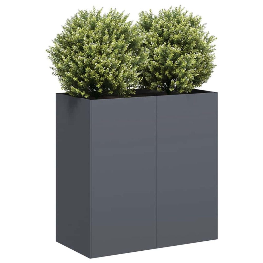 vidaXL Planteringskärl antracit 80x40x80 cm kallvalsat stål
