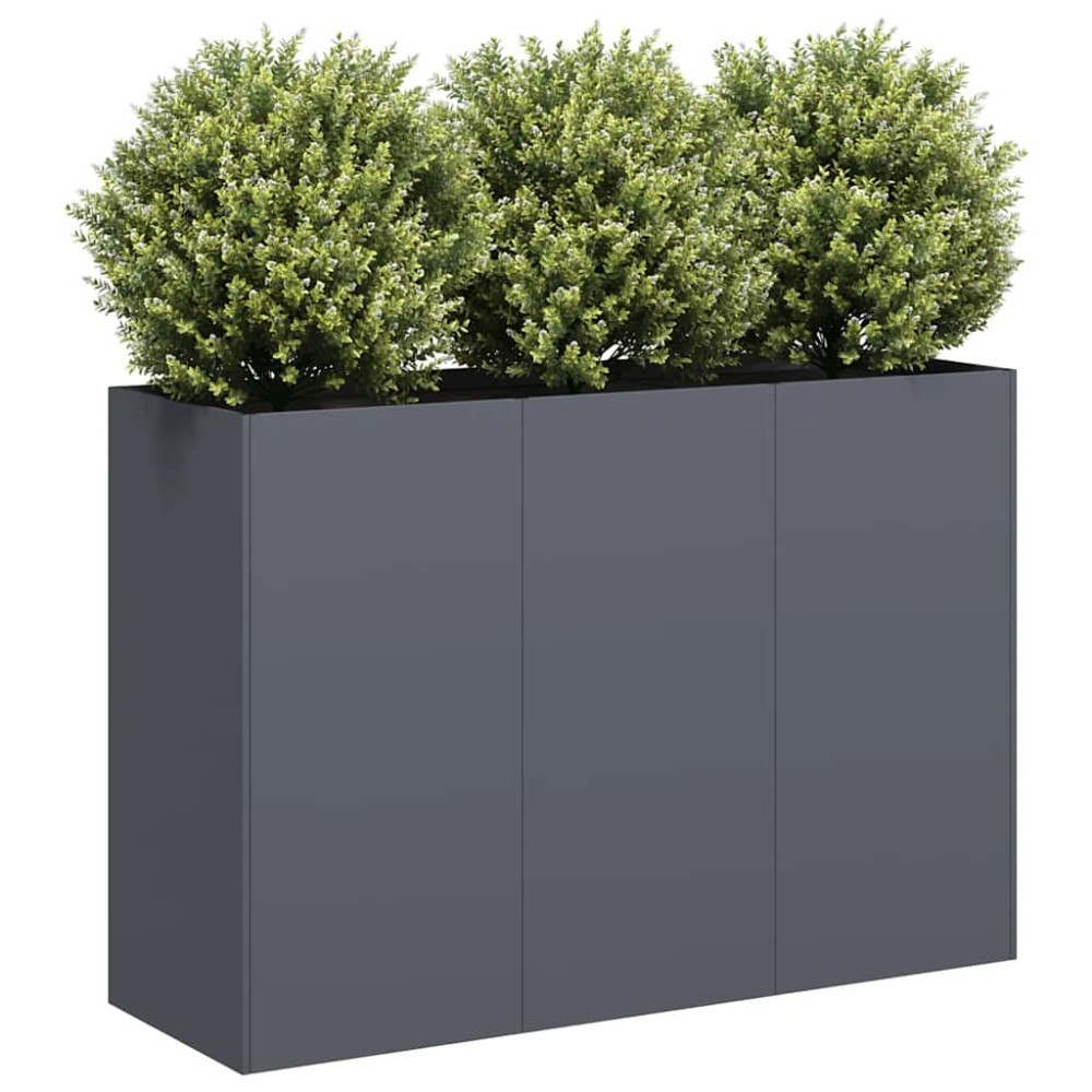 vidaXL Planteringskärl antracit 120x40x80 cm kallvalsat stål