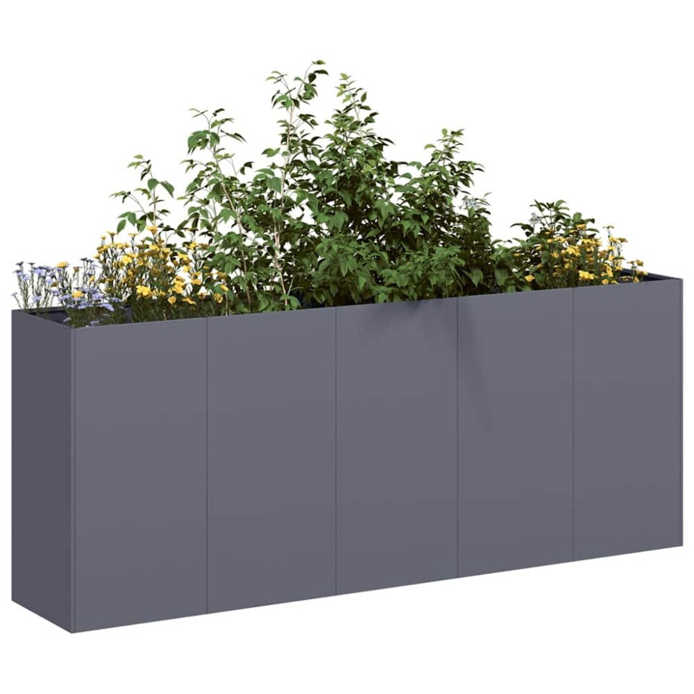 vidaXL Planteringskärl antracit 200x40x80 cm kallvalsat stål