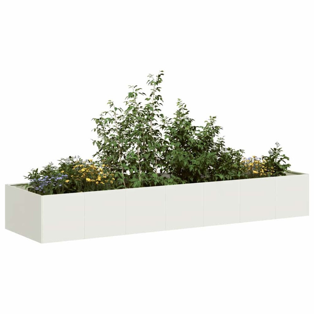 vidaXL Planteringskärl vit 280x80x40 cm stål