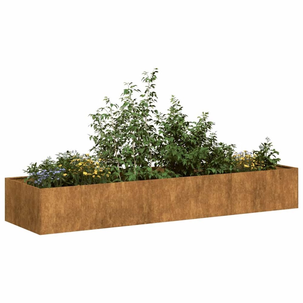 vidaXL Planteringskärl rostig 280x80x40 cm väderbeständigt stål