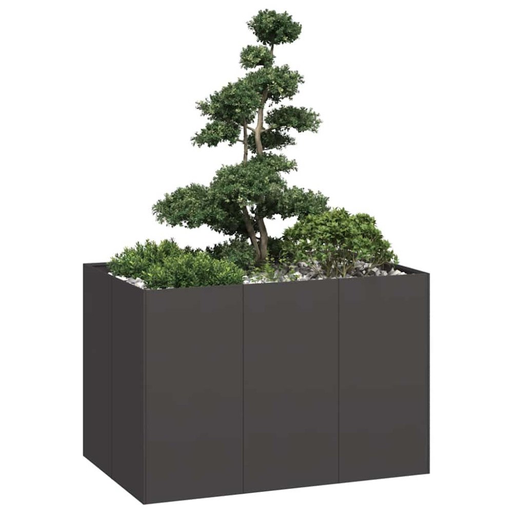 vidaXL Planteringskärl svart 120x80x80 cm stål