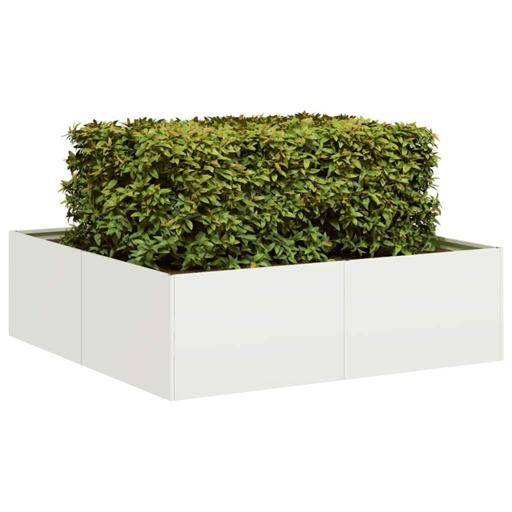 vidaXL Planteringskärl vit 100x100x30 cm stål