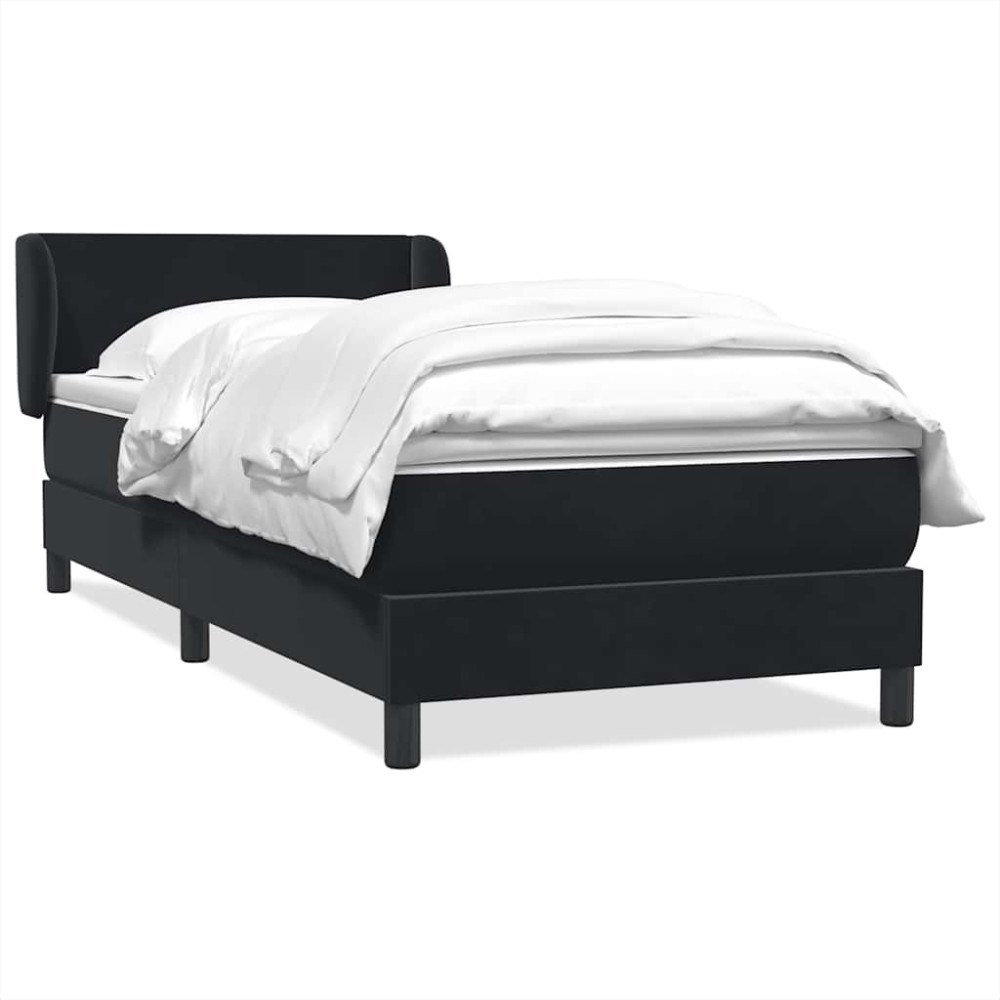 vidaXL Ramsäng med madrass svart 80x210 cm sammet