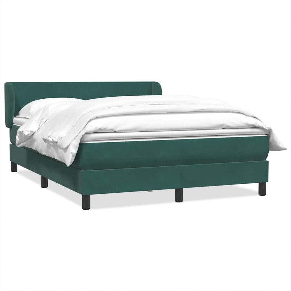vidaXL Ramsäng med madrass mörkgrönt 140x210 cm sammet