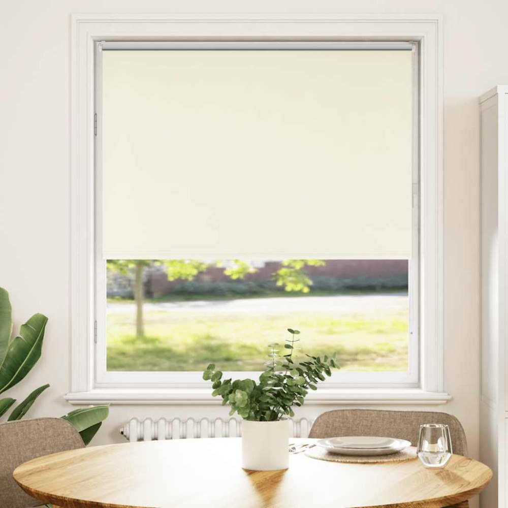 vidaXL Rullgardin mörkläggning naturvit 90x130 cm tygbredd 85,7 cm