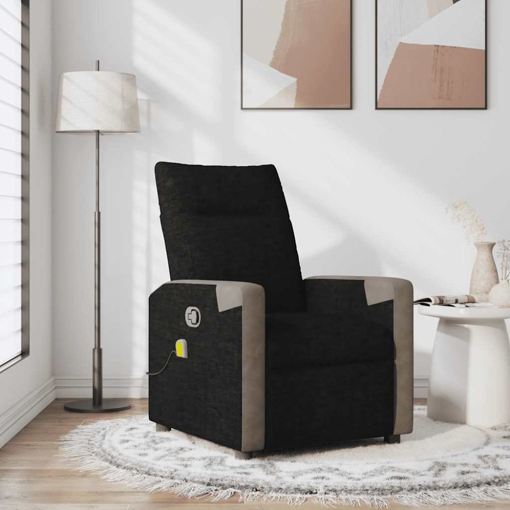 vidaXL Massagefåtölj svart tyg