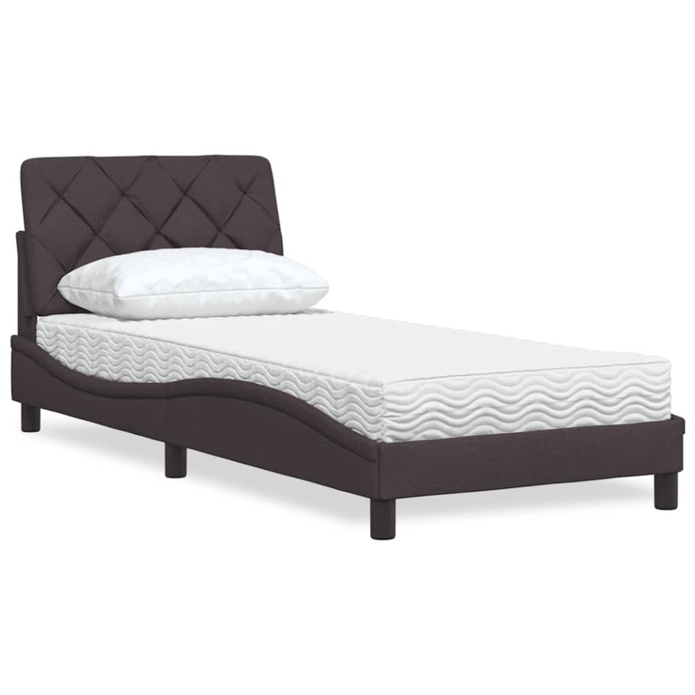 vidaXL Bed with Mattress Dark Brown 80x200 cm Fabric