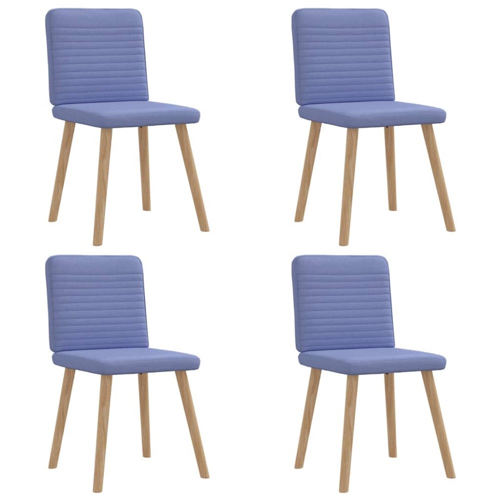 vidaXL Matstolar 4 st Jeans blått tyg