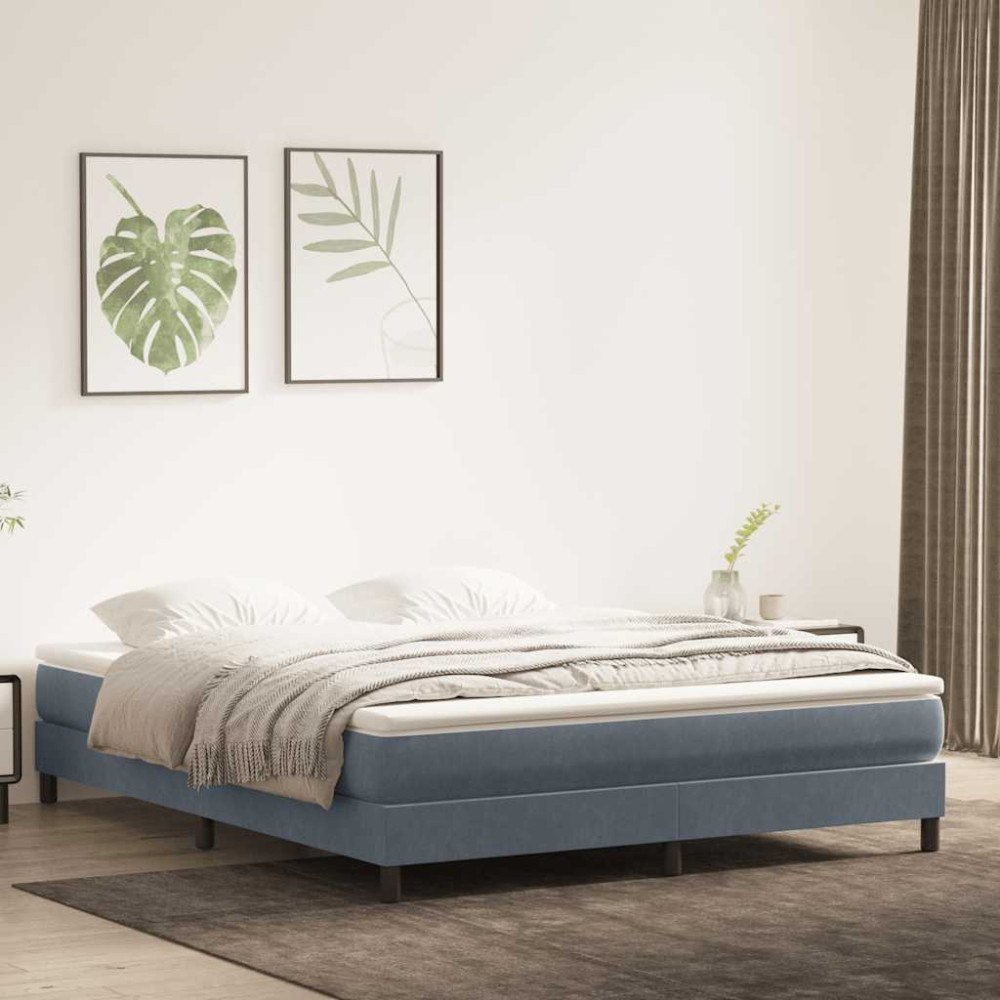 vidaXL Resårsäng utan madrass mörkgrå 180x220 cm sammet