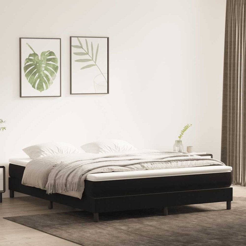 vidaXL Resårsäng utan madrass svart 180x220 cm sammet