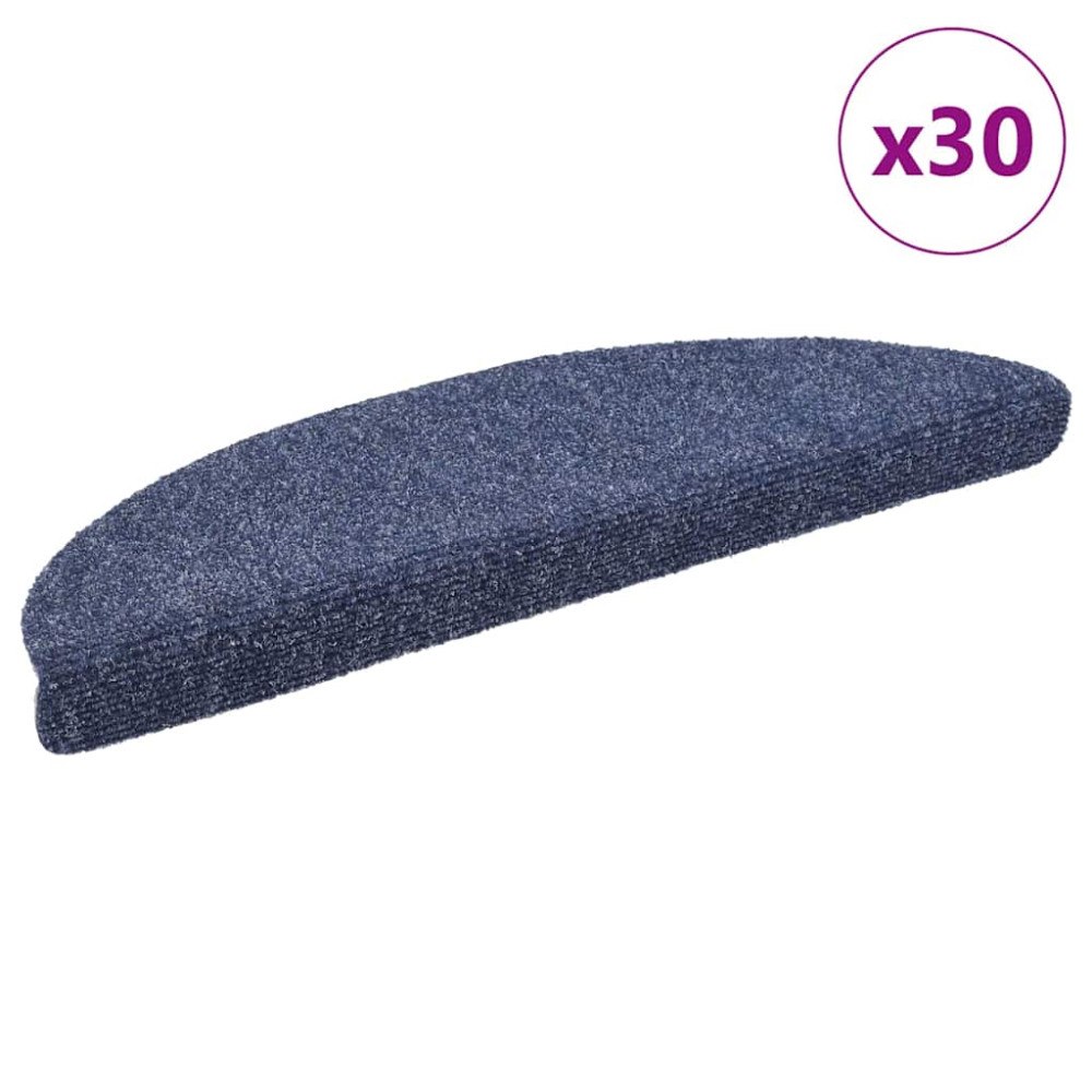 vidaXL Trappmattor självhäftande 30 st blå 56x17x3 cm