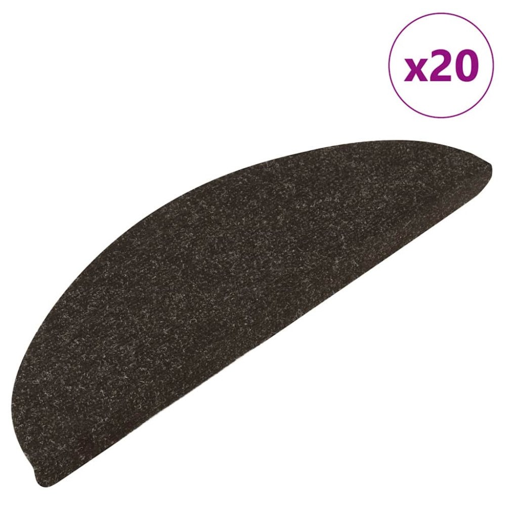 vidaXL Trappmattor självhäftande 20 st antracit 56x17x3 cm