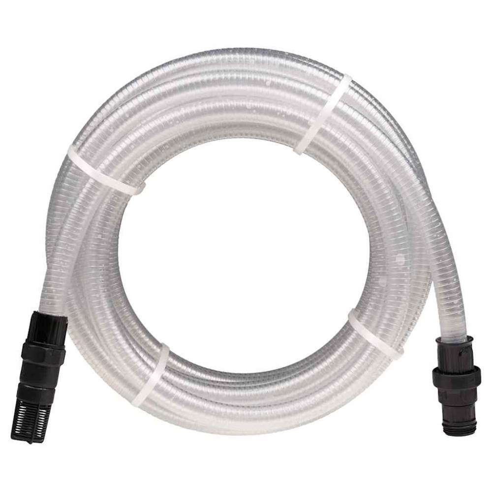 vidaXL Sugslang med PVC-kopplingar transparent 1" 10 m PVC