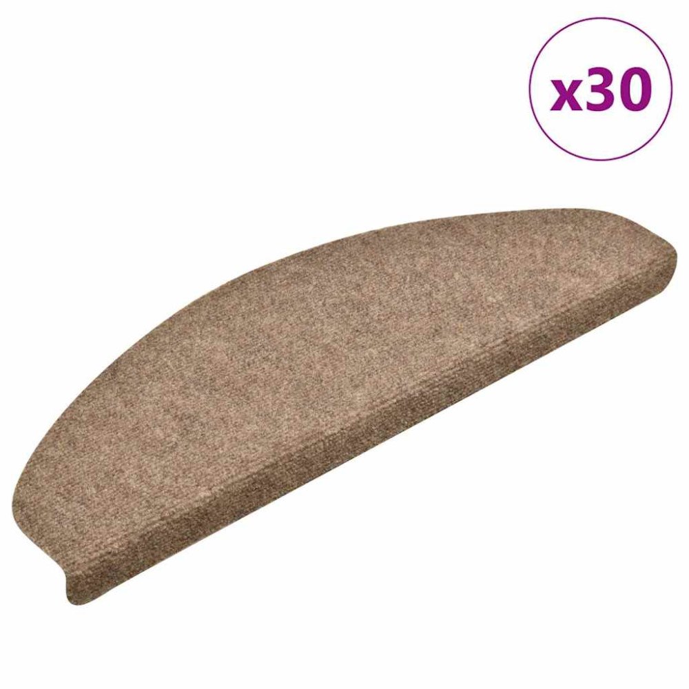 vidaXL Trappmattor självhäftande 30 st gräddvit 65x21x4 cm