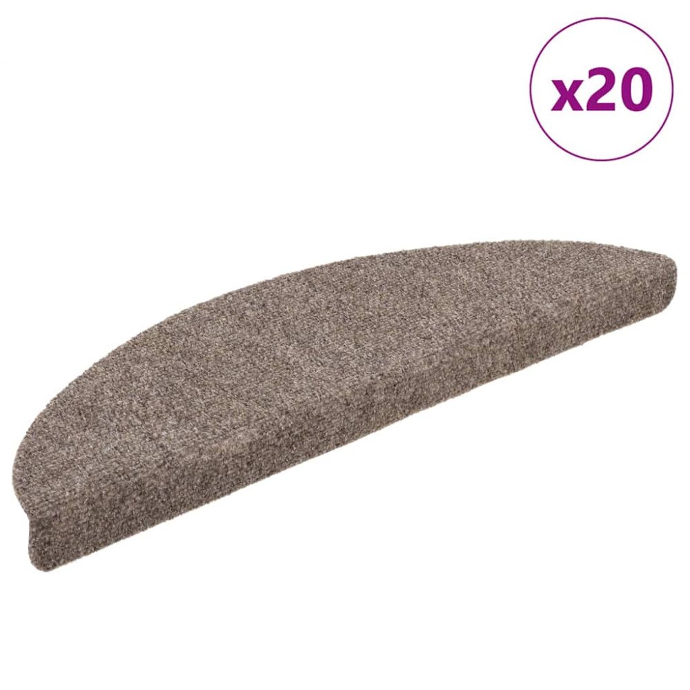 vidaXL Trappmattor självhäftande 20 st beige 56x17x3 cm