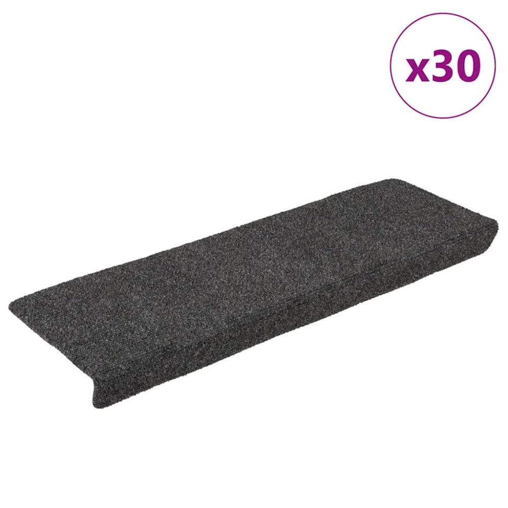 vidaXL Trappmattor självhäftande 30 st antracit 65x21x4 cm