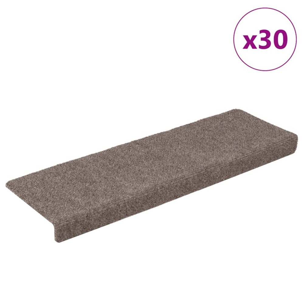 vidaXL Trappmattor självhäftande 30 st gräddvit 65x21x4 cm