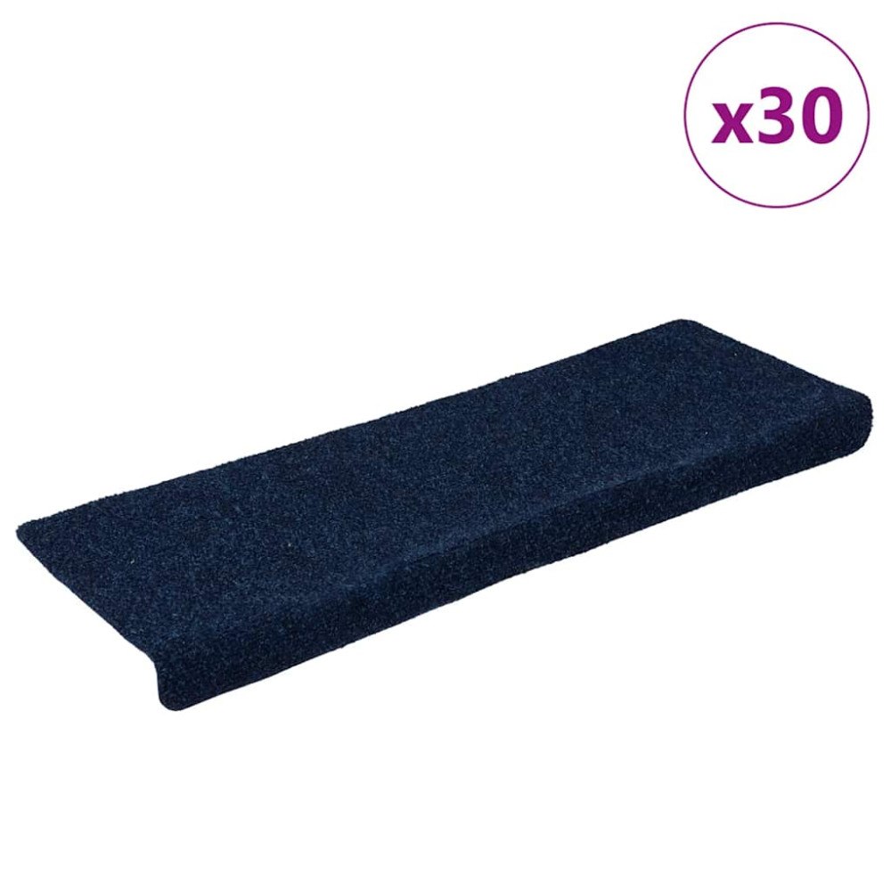 vidaXL Trappmattor självhäftande 30 st marinblå 65x21x4 cm
