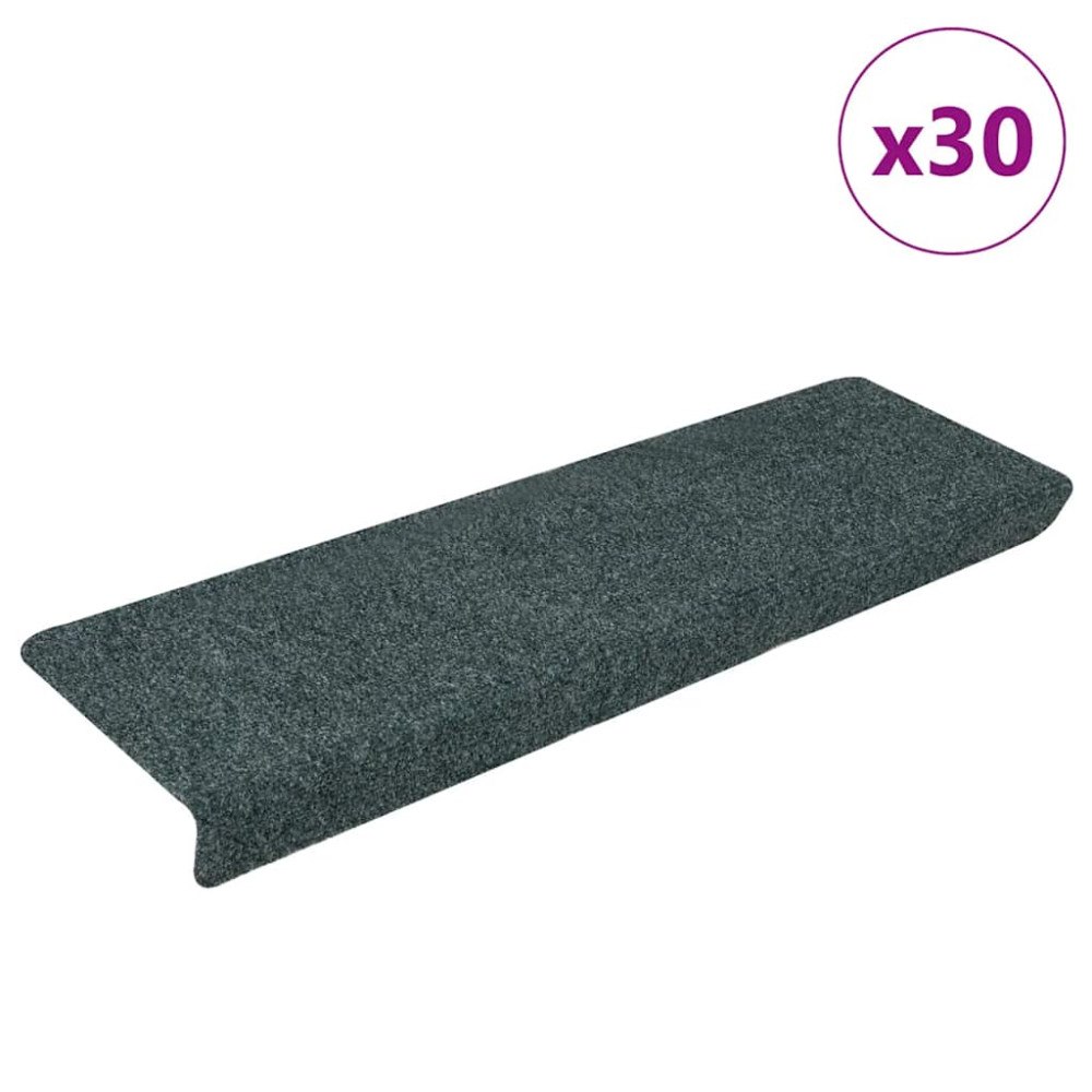 vidaXL Trappmattor självhäftande 30 st Grön 65x21x4 cm