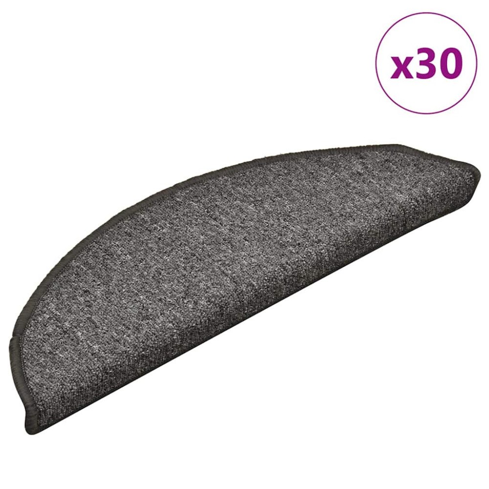 vidaXL Trappmattor 30 st mörkgrå 56x17x3 cm