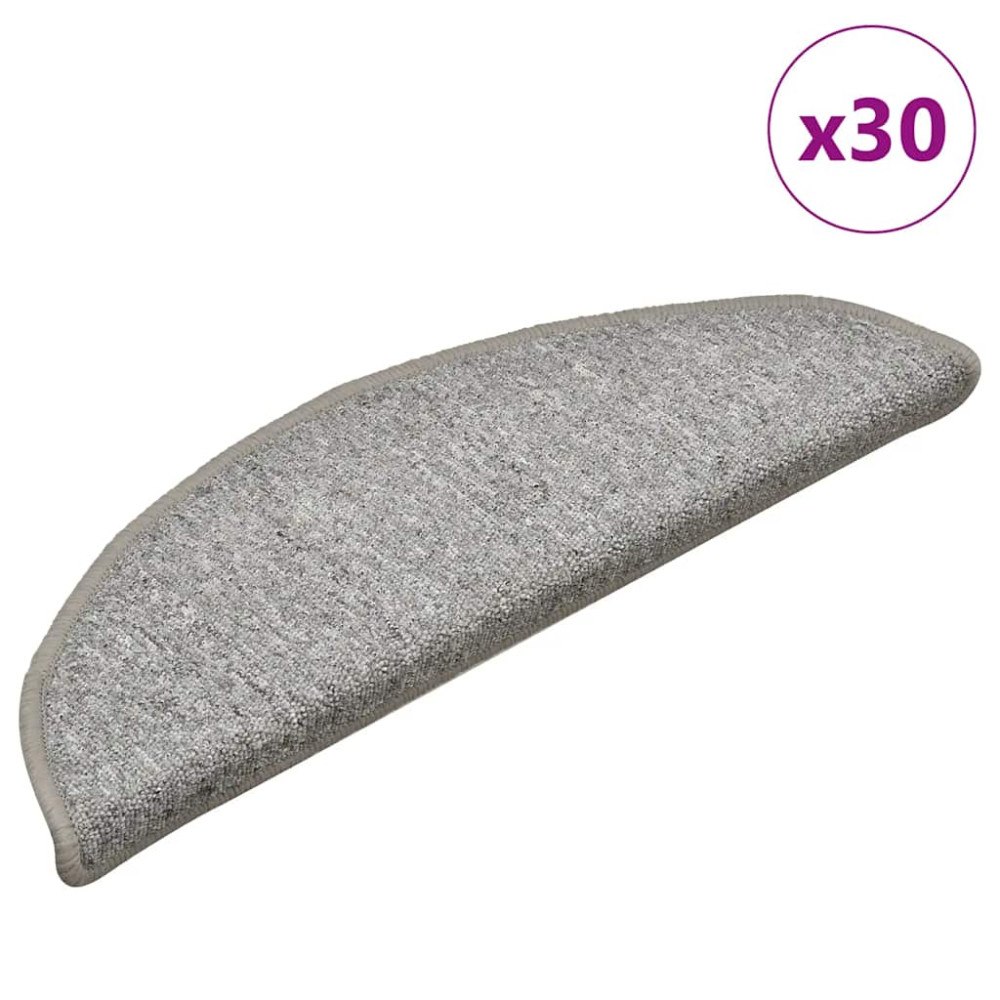 vidaXL Trappmattor 30 st ljusgrå 56x17x3 cm